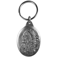 Indian Chief Antiqued Keyring